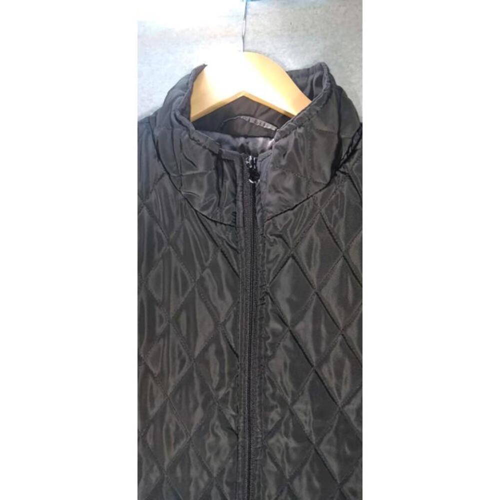 Tahari Quilt Lined Zip Up Vest Womens Size Large Black With Pockets Holiday Cold - Picture 3 of 13